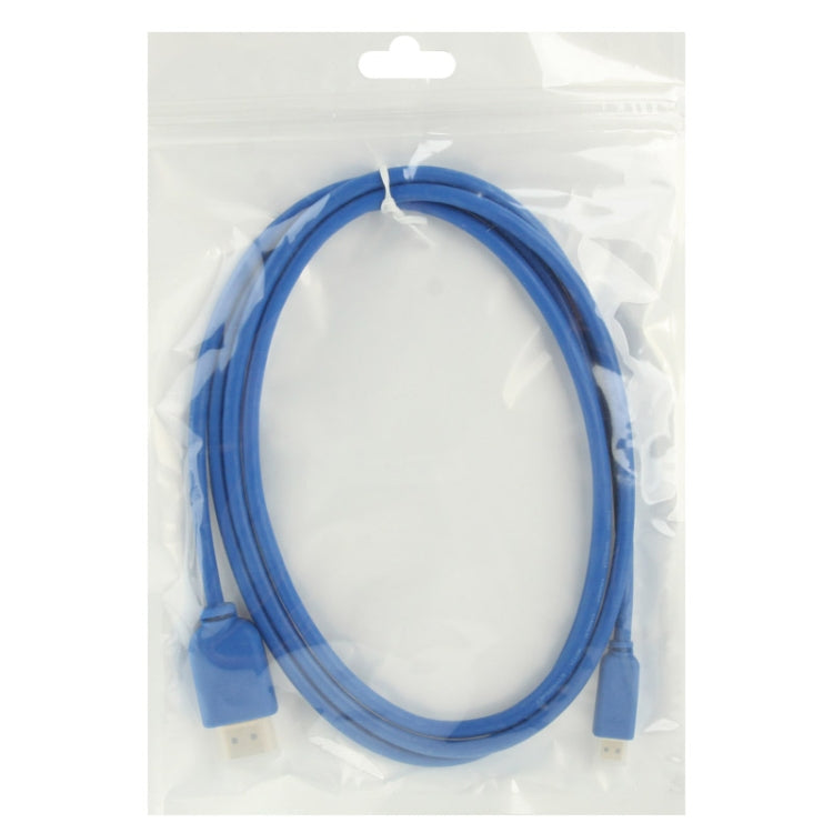 Version 1.4 Micro HDMI Male to HDMI 19-pin Gold Plated Cable Compatible with 3D / HDTV Length: 1.5m (Blue)