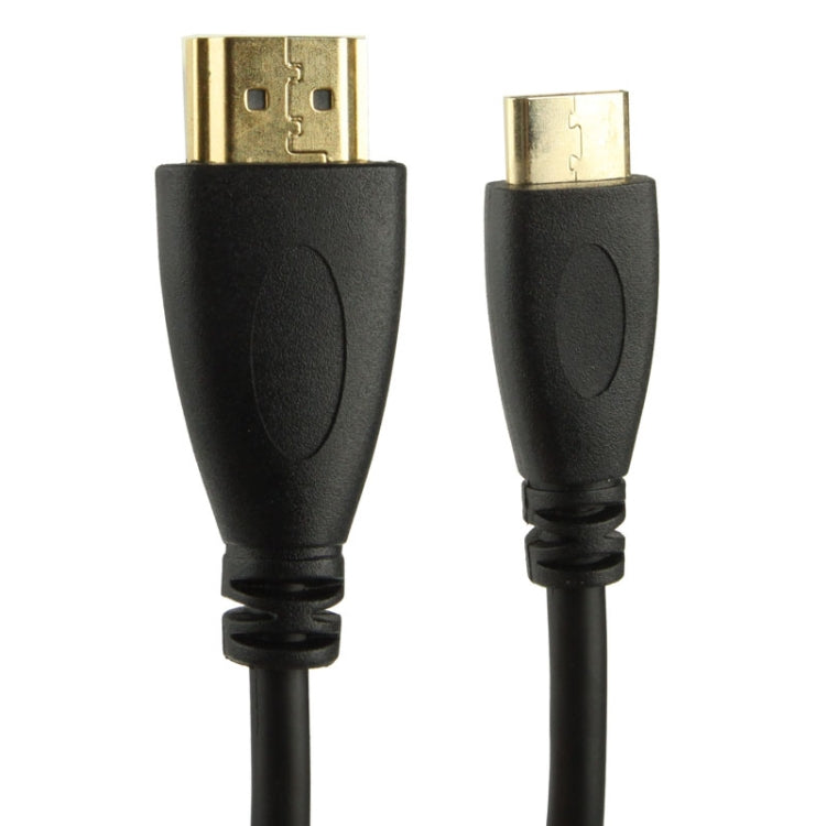 Versión 1.4 Cable en espiral Mini HDMI Macho a HDMI Macho chapado en Oro compatible con 3D / Ethernet longitud: 60 cm (se puede extender hasta 2 m)