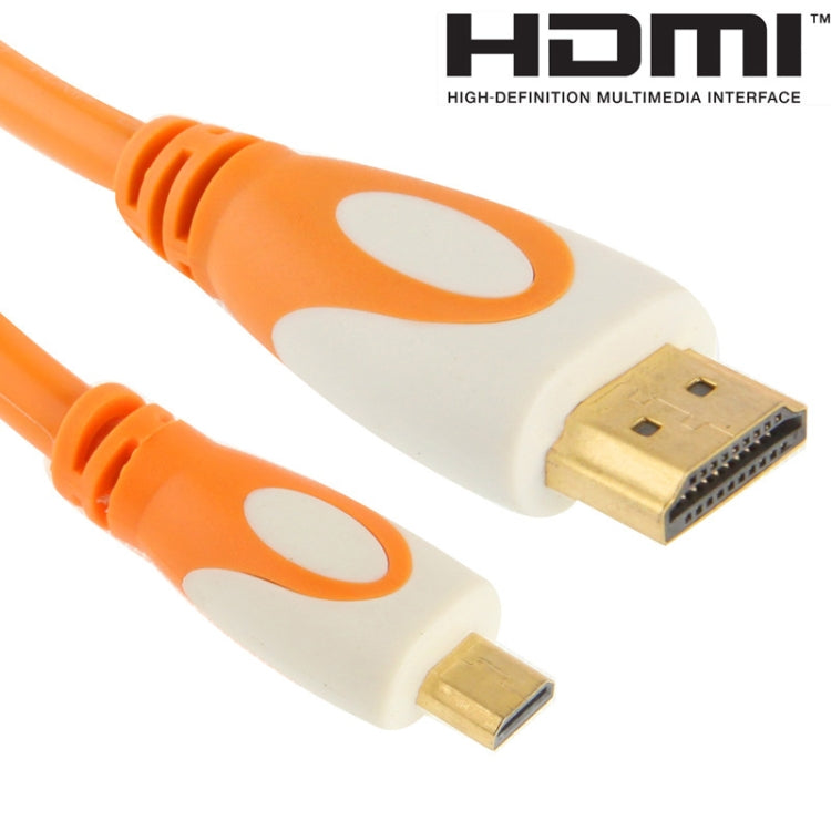 Cable Micro HDMI chapado en Oro de 1.5 m a 19 pines HDMI Versión 1.4 compatible con TV 3D / HD / XBOX 360 / PS3 / Proyector / reProductor de DVD etc. (Naranja)