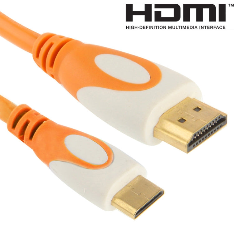 Cable Mini HDMI chapado en Oro de 1.5 m a 19 pines Versión 1.4 compatible con TV 3D / HD / XBOX 360 / PS3 / Proyector / reProductor de DVD etc. (Naranja)