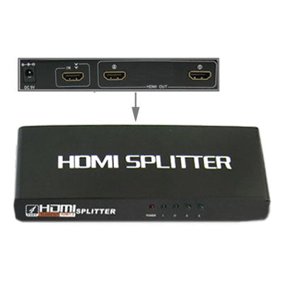 Divisor HDMI de 2 Puertos 1080P Versión 1.3 compatible con HD TV / Xbox 360 / PS3 etc. (Negro)