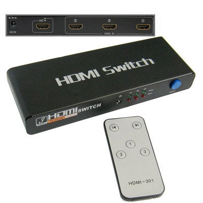 Conmutador HDMI 1080P de 3 Puertos Versión 1.3 compatible con TV HD / Xbox 360 / PS3 etc. (Negro)