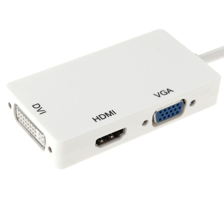 Cable convertidor adaptador Mini DisplayPort Macho a HDMI + VGA + DVI Hembra Para Mac Book Pro Air longitud del Cable: 17 cm (Blanco)