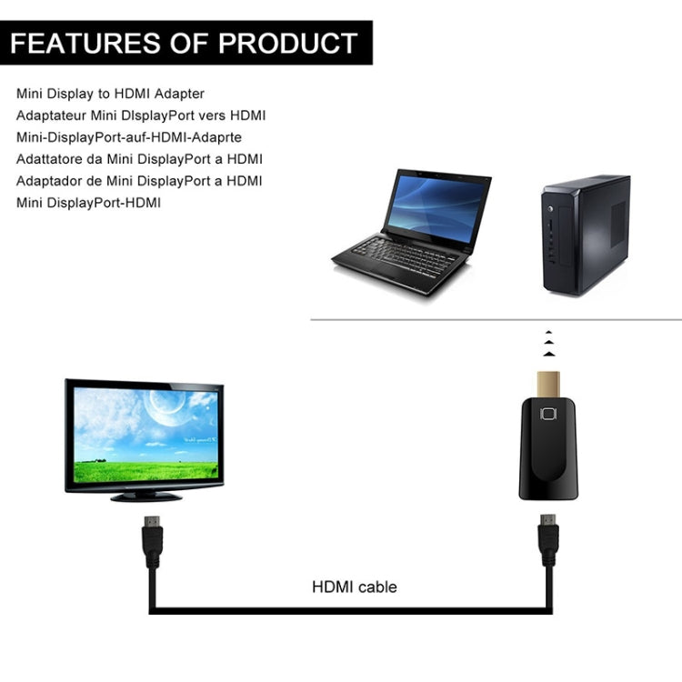 Adaptador Mini DisplayPort Macho a HDMI Hembra tamaño: 4 cm x 1.8 cm x 0.7 cm (Blanco)