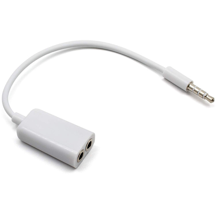 Aux Audio Cable de 3.5 mm a 2 x Adaptador de divisor Hembra compatible con Teléfonos tabletas Auriculares reproductor de mp3 autoMóvil / Stereo en el hogar y más (Blanco)