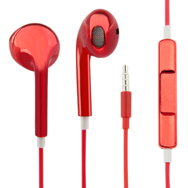 3.5mm Stereo Electroplating Wire Control Headphones for Android Phones / PC / MP3 Player / Laptops (Red)