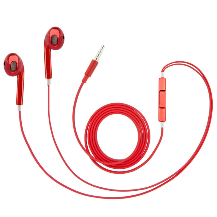 3.5mm Stereo Electroplating Wire Control Headphones for Android Phones / PC / MP3 Player / Laptops (Red)