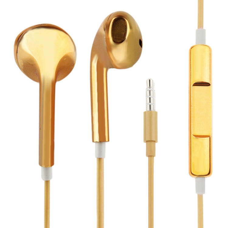 3.5mm Stereo Electroplating Wire Control Headphones for Android Phones / PC / MP3 Player / Laptops (Yellow)