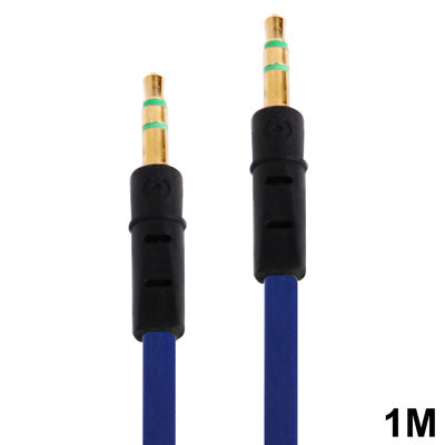 1m syle style aux Audio Cable 3.5mm Male to Male compatible with Phones tablets Headphones mp3 player car / Car Stereo and more (Dark Blue)