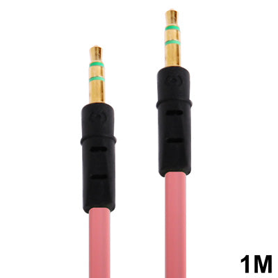 1m syle style aux Audio Cable de 3.5 mm Macho a Macho compatible con Teléfonos tabletas Auriculares reproductor de mp3 autoMóvil / Stereo en el hogar y más (Rosa)