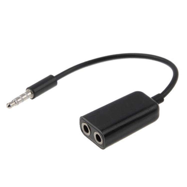 Stereo Audio Aux Cable de 3.5 mm de Macho a 2 Adaptador de divisor Hembra compatible con Teléfonos tabletas Auriculares reproductor de mp3 auto / hogar Stereo y más (Negro)
