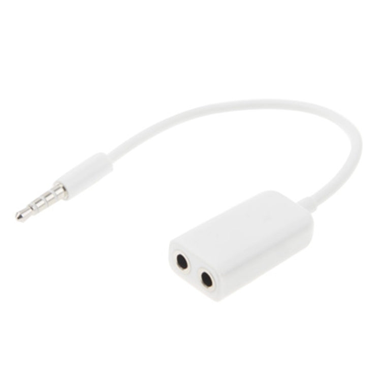 Audio Stereo Aux Cable 3.5mm Male to 2 Female Splitter Adapter Compatible with Phones Tablets Headphones Mp3 Player Car/Home Stereo and More (White)