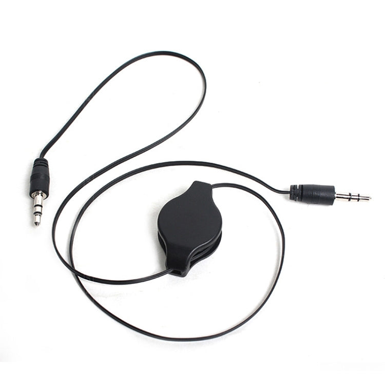 Câble audio auxiliaire rétractable de 3,5 mm compatible avec les téléphones, les tablettes, les écouteurs, le lecteur MP3, la voiture, la chaîne stéréo et plus encore Longueur : 11 cm à 80 cm (noir)