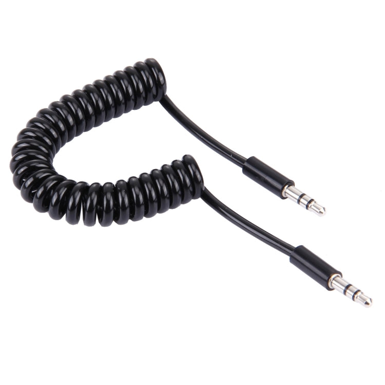 Spring Coiled 3.5mm Aux Cable Compatible with Phones Tablets Headphones Mp3 Player Car/Home Stereo and More Length: 15cm - 170cm (Black)