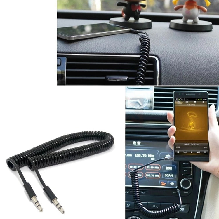 Câble auxiliaire Spring 3,5 mm compatible avec les téléphones, tablettes, écouteurs, lecteur MP3, stéréo de voiture/maison et plus Longueur : 20 cm à 80 cm (noir)