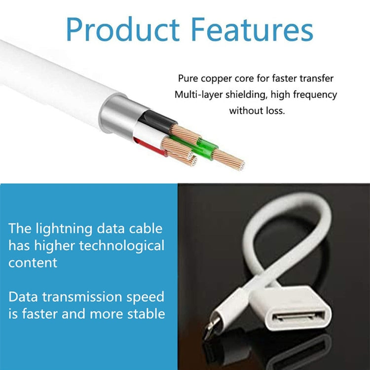 8 Pin to 30 Pin Adapter Cable Cable length: 10cm (White)