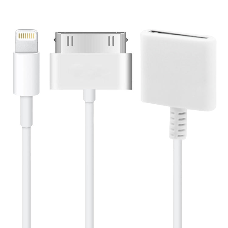 15cm 8 Pin Male to 30 Pin Female Adapter Cable For iPhone 6 / 6 Plus 5 / 5S / 5C iPad Mini 1 / 2 / 3 iPad Air Itouch 5 iPod Nano 7 (White)