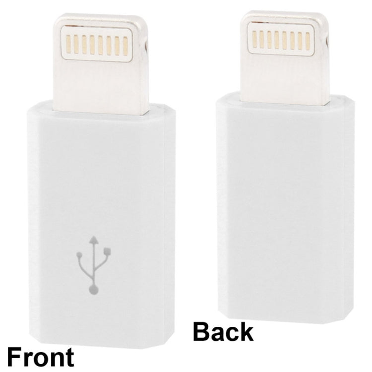 Adaptateur de chargement et de transfert de données USB micro 5 broches adapté pour iPhone 6 et 6 Plus iPhone 5 / iPod Touch 5 / iPad Mini / Mini 2 Retina / iPad 4 (Blanc)