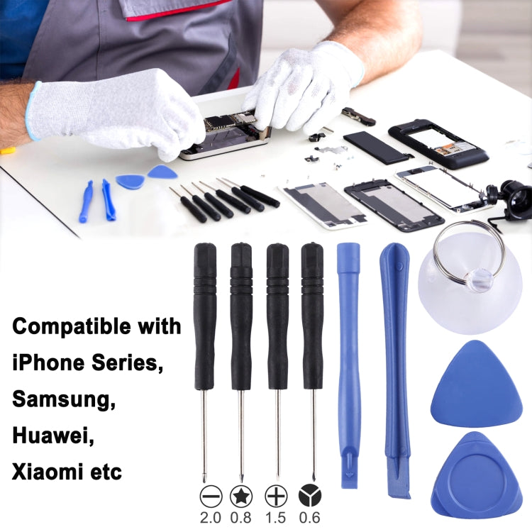 10 in 1 Repair Kits (4 x Screwdriver + 2 x Disassembly Rods + 1 x Mandrel + 2 x Thick Sliced ​​Triangle + Ejector Pin)