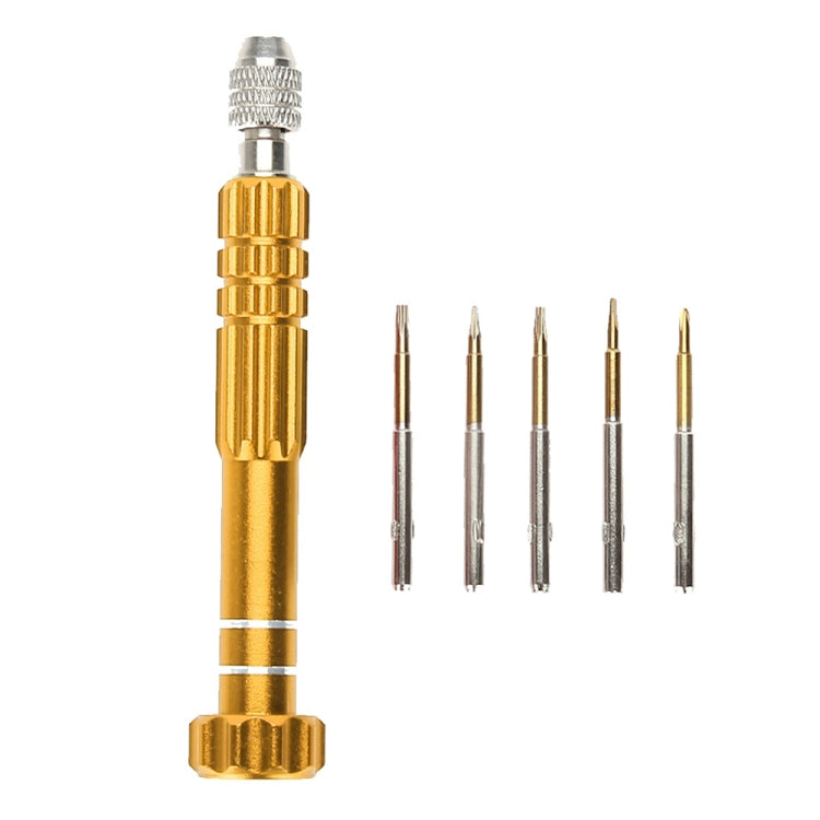 5 in 1 Golden Series Screwdriver Sets For iPhone 5 &amp; 5S &amp; 5C / iPhone 4 &amp; 4S (T5 / T6 / 1.2 / 1.5 / 0.8)