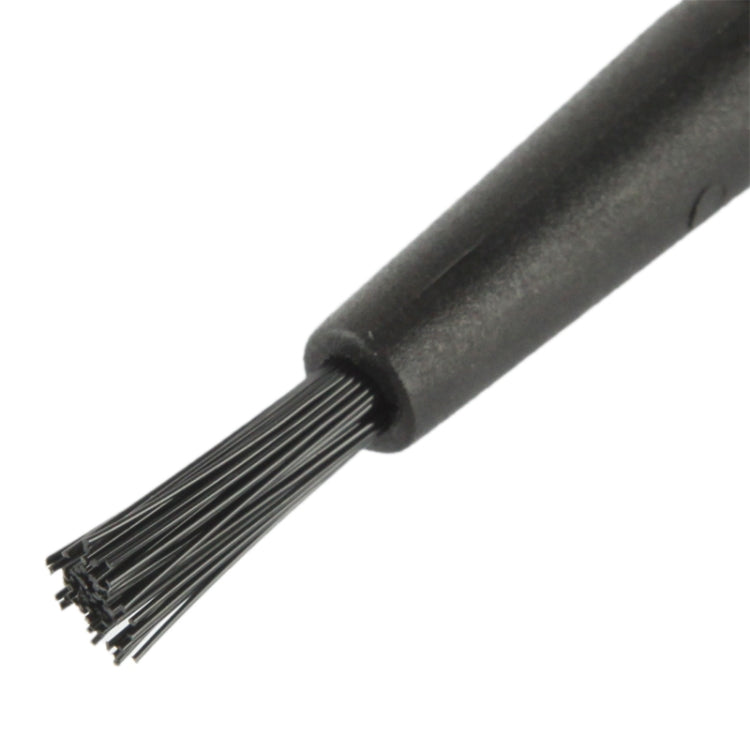 Round Handle Antistatic Cleaning Brush For Electronic Components Length: 14cm (Black)