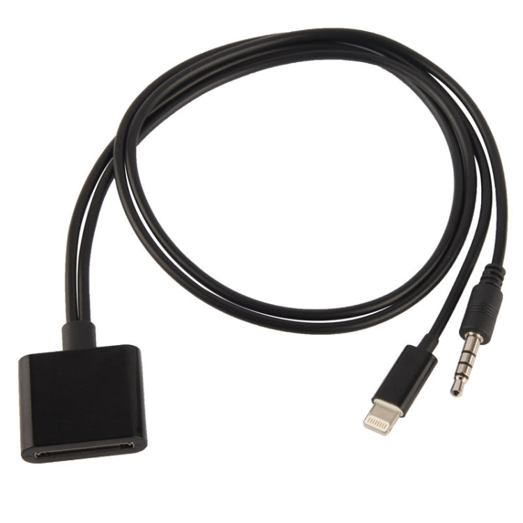2 en 1 30 Pines Hembra a 8 pin + convertidor de Cable de Audio 3.5 mm no es compatible con iOS 10.3.1 o por encima del Teléfono (Negro)