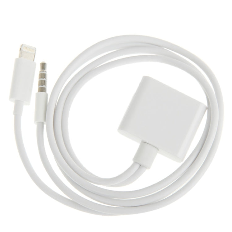 2 in 1 30 Pin Female to 8 pin + 3.5mm Audio Cable Converter does not support iOS 10.3.1 or above Phone (White)