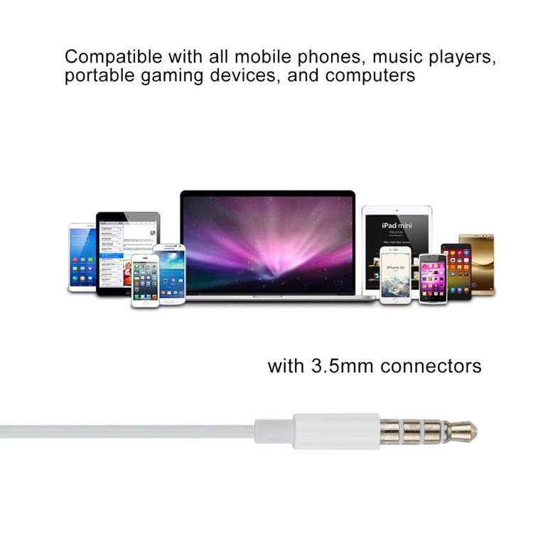 Écouteur filaire 3,5 mm pour téléphones Android/PC/lecteur MP3/ordinateurs portables Longueur du câble : 1,2 m (blanc)