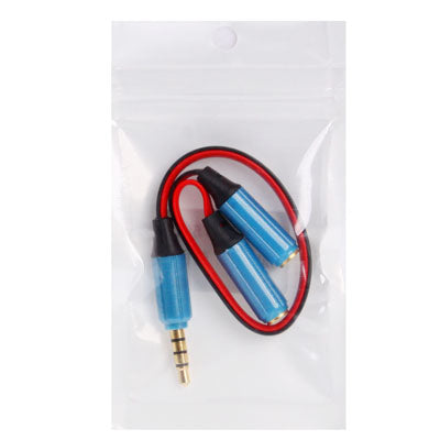 Cable de Audio Aux Aux de fideos Male a 2 x Conector divisor Hembra compatible con Teléfonos tabletas Auriculares reproductor de mp3 autoMóvil / Stereo en el hogar y más (Azul)