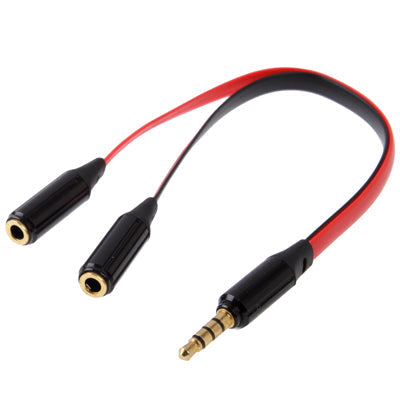 Noodle Aux Aux Audio Cable Male to 2 x Female Splitter Connector Compatible with Phones Tablets Headphones MP3 Player Car/Home Stereo and More