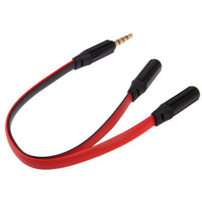 Cable de Audio Aux Aux de fideos Male a 2 x Conector divisor Hembra compatible con Teléfonos tabletas Auriculares reproductor de mp3 autoMóvil / Stereo en el hogar y más