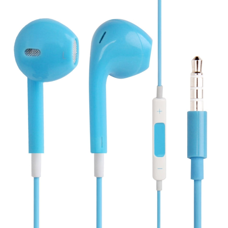3.5mm Wired Headset Headphones with Mic and Volume Control for Phones mp3 Laptop Computers (Blue)