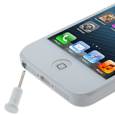 100 pièces Bouchon anti-poussière pour fente pour écouteurs pour iPhone 6S / 6S Plus 6 / 6 Plus iPhone 5 / 5S / 5C / SE iPad Air / iPad Air 2 iPad Mini 4 (Blanc)