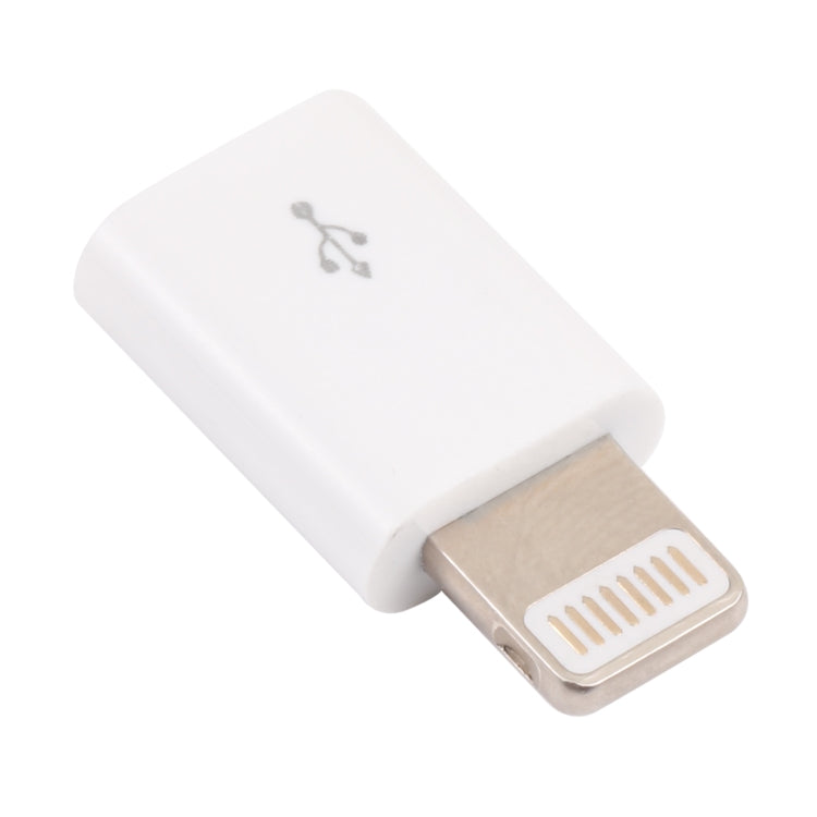 Micro USB Hembra a 8 pin Mensaje Macho Adaptador (Blanco)