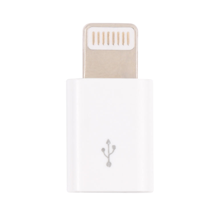 Micro USB Hembra a 8 pin Mensaje Macho Adaptador (Blanco)