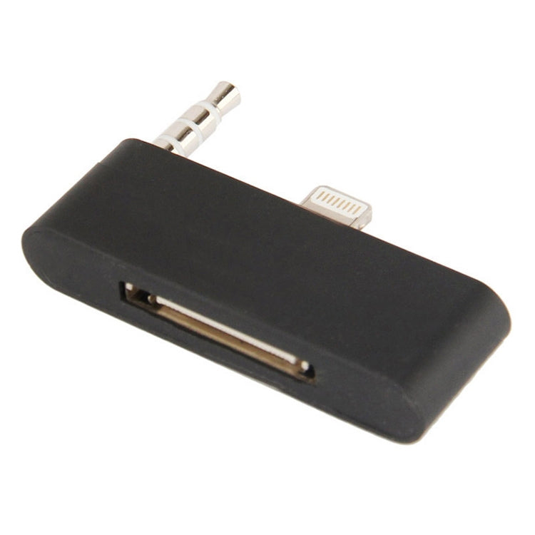 30 Pin to 8 Pin Audio Adapter with 3.5mm Jack for iPhone 5 and 5c and 5s (Black)
