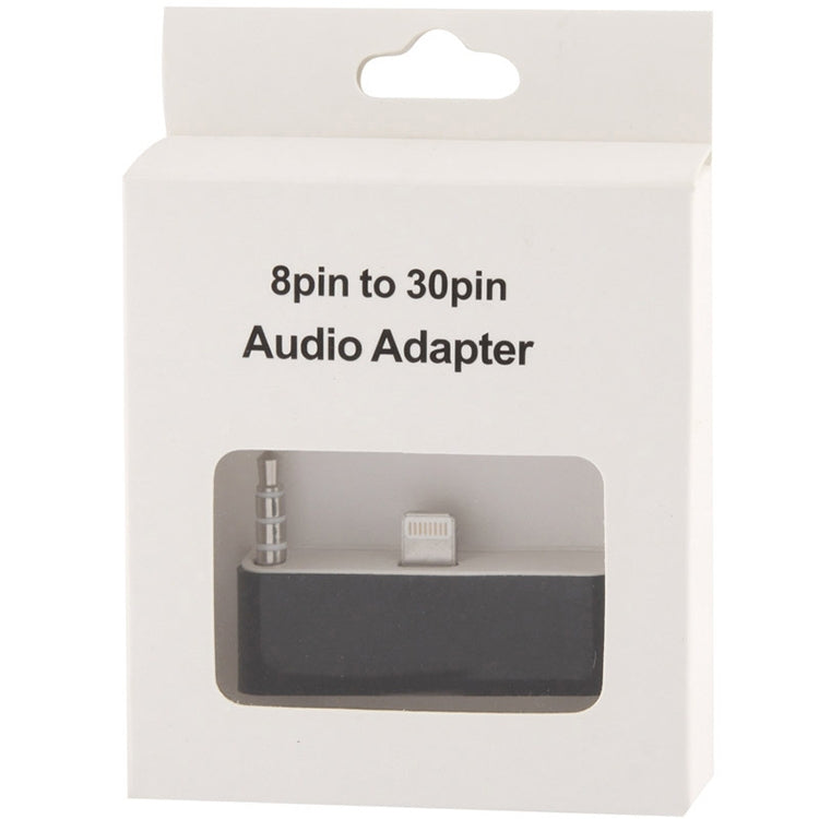30 Pin to 8 Pin Audio Adapter with 3.5mm Jack for iPhone 5 and 5c and 5s (Black)