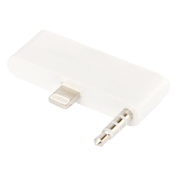 30 Pin to 8 Pin Audio Adapter with 3.5mm Jack for iPhone 5 and 5c and 5s (White)