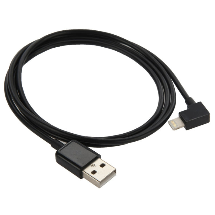 1M Elbow 8 pin a Cable de Datos / Carga de USB para iPhone iPad (Negro)