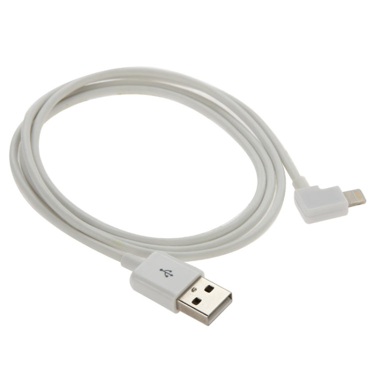 1M Elbow 8 pin to USB Charging / Data Cable for iPhone iPad (White)
