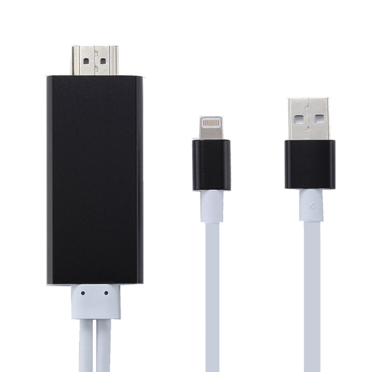 Câble adaptateur 8 broches vers HDMI HDTV avec câble de chargeur USB pour iPhone 6 et 6s / iPhone 6 Plus et 6s Plus / iPhone 5 et 5S / iPad Mini / iPad Air (Noir)