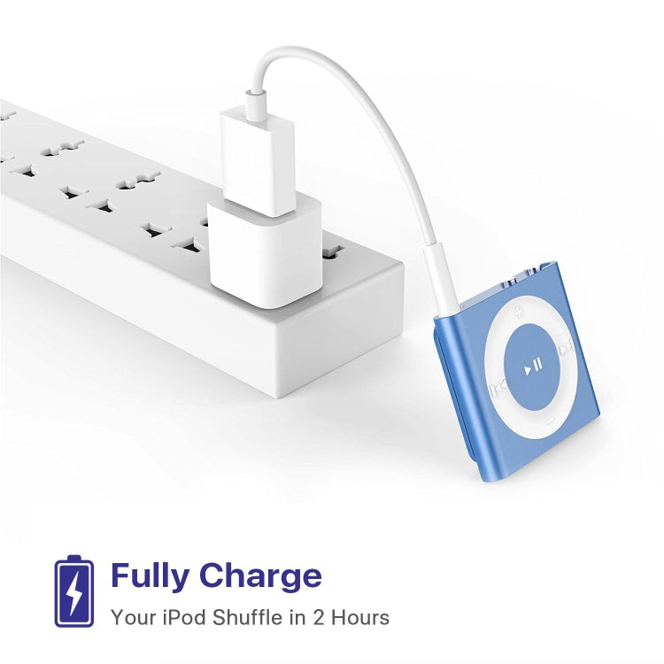Câble de charge court prise 3,5 mm vers USB pour iPod Shuffle Longueur : 10 cm (Blanc)