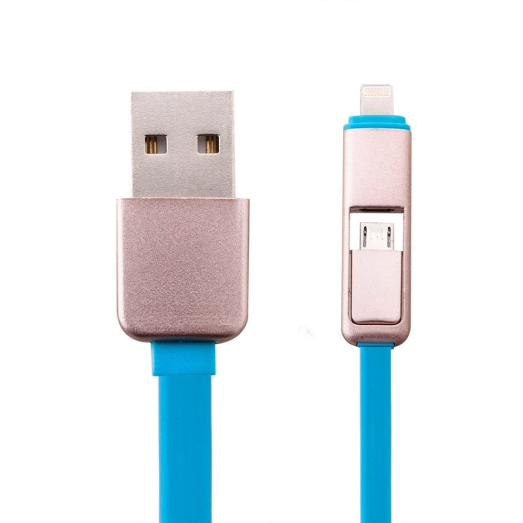 2 in 1 Multifunctional Retractable 8 PIN and Micro USB to USB Data / Charger Cable for iPhone iPad Samsung HTC LG Sony Huawei Lenovo Xiaomi and other Smartphones (Blue)