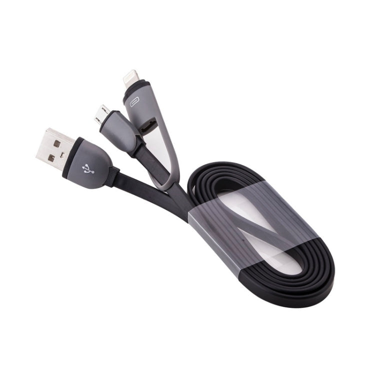 1 m 2 in 1 8 Pin Micro USB to USB Data Cable / Charger for iPhone iPad Samsung HTC LG Sony Huawei Lenovo Xiaomi and other Smartphones (Black)