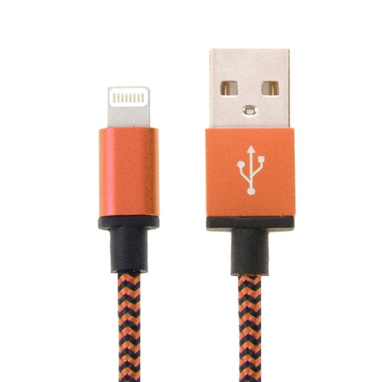 2m estilo tejido 8 PIN a USB SYNC Datos / Cable DE Carga (NARANJA)