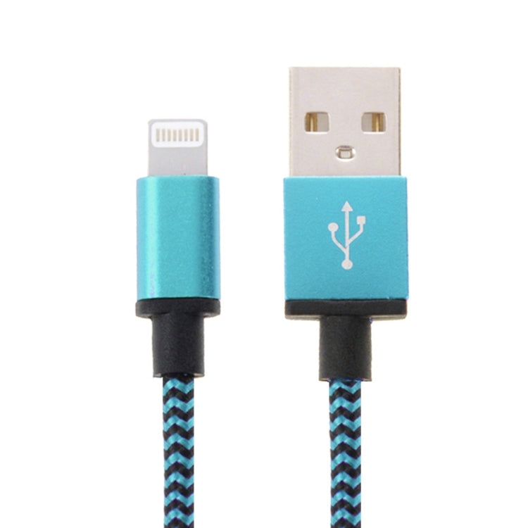 2m Weave Style 8 PIN vers USB SYNC Données / Câble de Charge (Bleu)