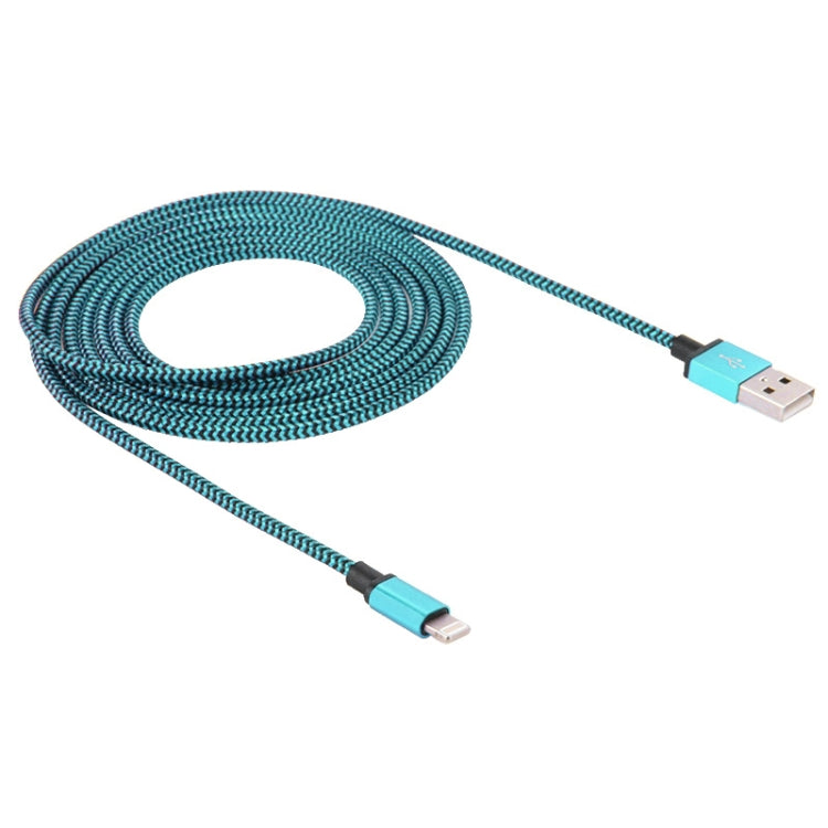 2m Weave Style 8 PIN vers USB SYNC Données / Câble de Charge (Bleu)