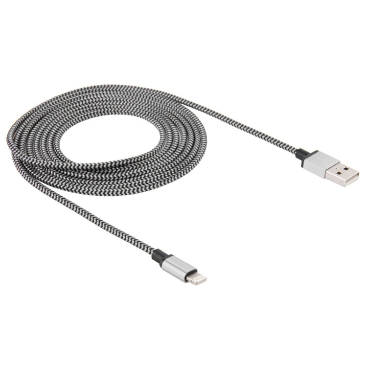 2m Weave Style 8 PIN to USB SYNC Data / Charging Cable (Silver)