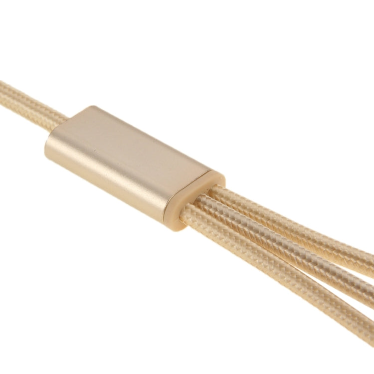 1,2 m USB-C / Type-C 3.1 & 8 Pin & Micro USB 5 Pin auf USB 2.0 Weave Style Ladekabel für iPhone / iPad / Galaxy / Huawei / Xiaomi / LG / HTC / Meizu und andere Smartphones (Gold)