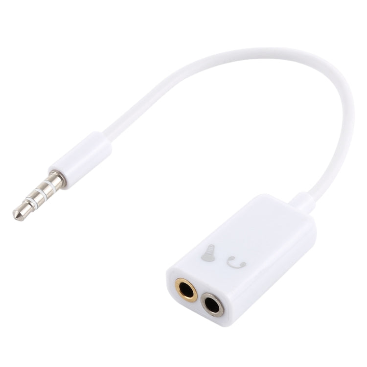 Cable de división de Audio Aux de 3.5 mm compatible con Teléfonos tabletas Auriculares reproductor de mp3 Stereo de autoMóvil / hogar y más (Blanco)